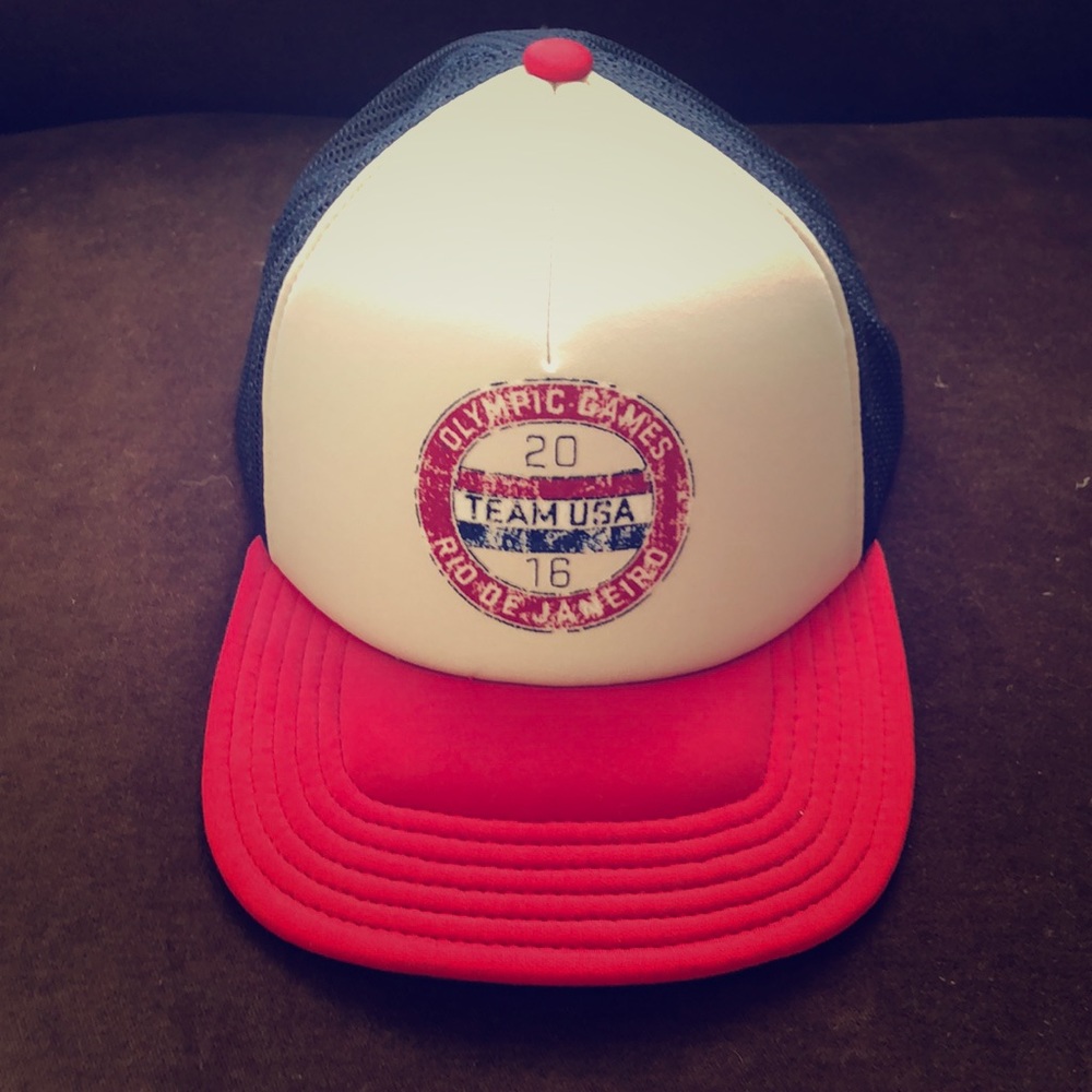 Olympic Team Hat Snap-back trucker style- retro USA